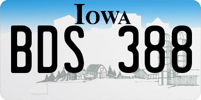 IA license plate BDS388
