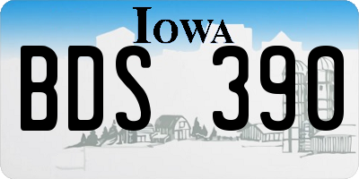 IA license plate BDS390