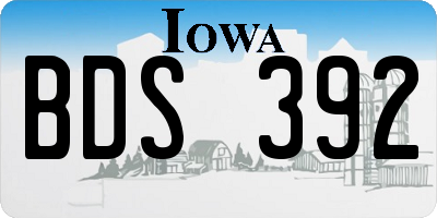 IA license plate BDS392