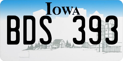 IA license plate BDS393
