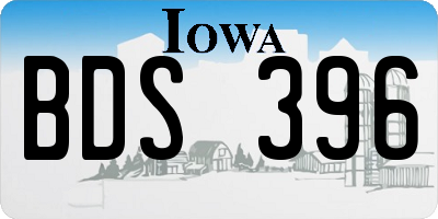 IA license plate BDS396