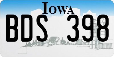 IA license plate BDS398