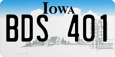 IA license plate BDS401