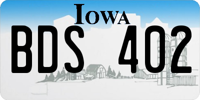 IA license plate BDS402