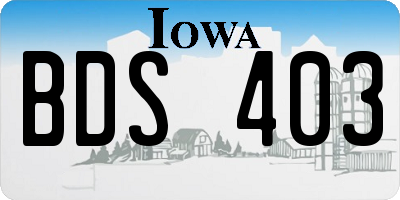 IA license plate BDS403
