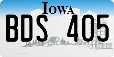 IA license plate BDS405
