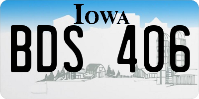 IA license plate BDS406