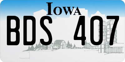 IA license plate BDS407
