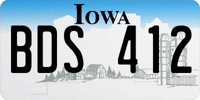 IA license plate BDS412