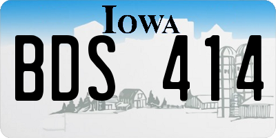 IA license plate BDS414