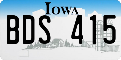 IA license plate BDS415