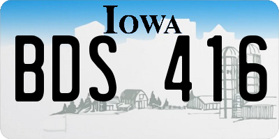 IA license plate BDS416