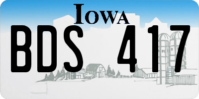 IA license plate BDS417