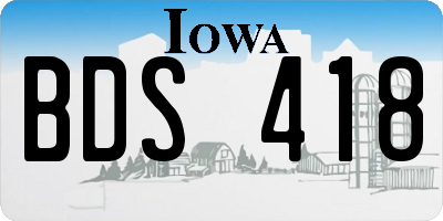 IA license plate BDS418