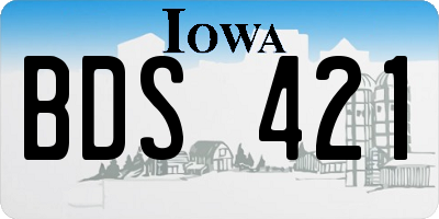 IA license plate BDS421
