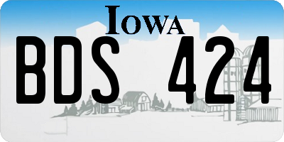 IA license plate BDS424