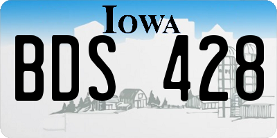IA license plate BDS428