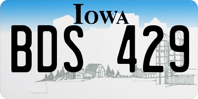 IA license plate BDS429