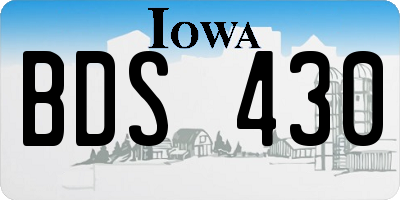 IA license plate BDS430