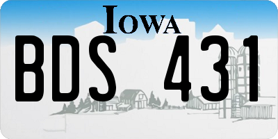 IA license plate BDS431