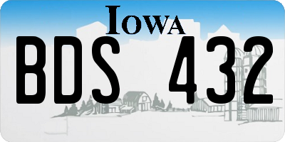 IA license plate BDS432