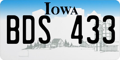 IA license plate BDS433