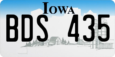 IA license plate BDS435
