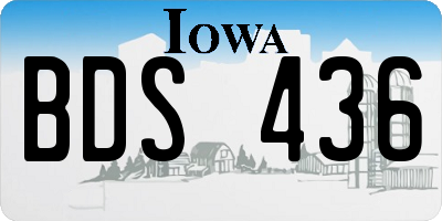 IA license plate BDS436