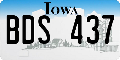 IA license plate BDS437