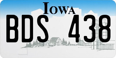 IA license plate BDS438