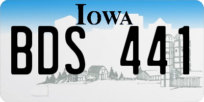 IA license plate BDS441