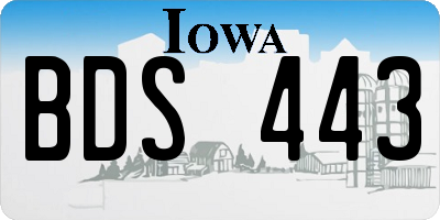 IA license plate BDS443