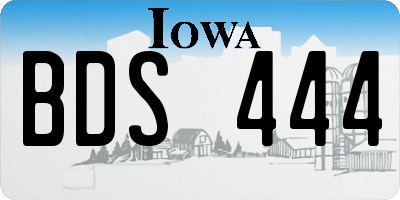 IA license plate BDS444
