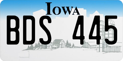 IA license plate BDS445