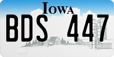 IA license plate BDS447