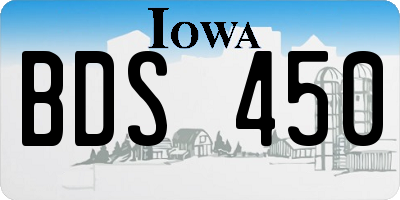 IA license plate BDS450
