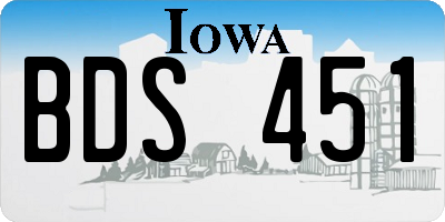 IA license plate BDS451