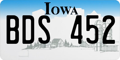 IA license plate BDS452