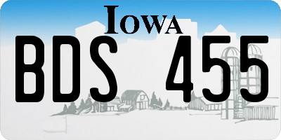 IA license plate BDS455