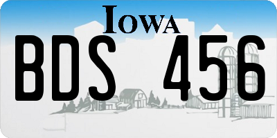 IA license plate BDS456