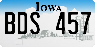 IA license plate BDS457