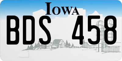 IA license plate BDS458