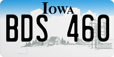 IA license plate BDS460