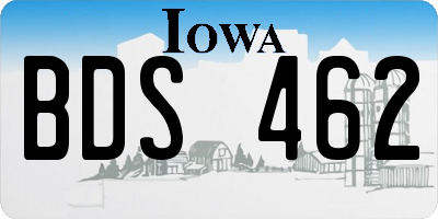 IA license plate BDS462