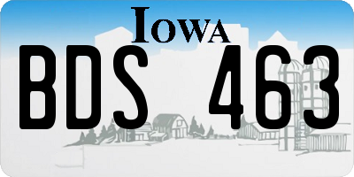 IA license plate BDS463