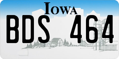 IA license plate BDS464