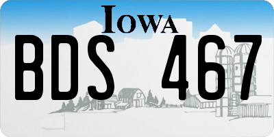 IA license plate BDS467