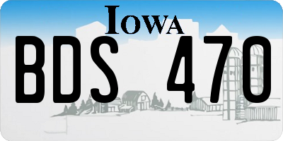 IA license plate BDS470