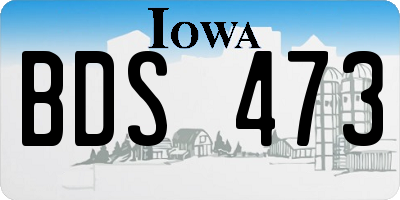 IA license plate BDS473