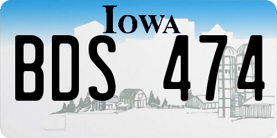 IA license plate BDS474